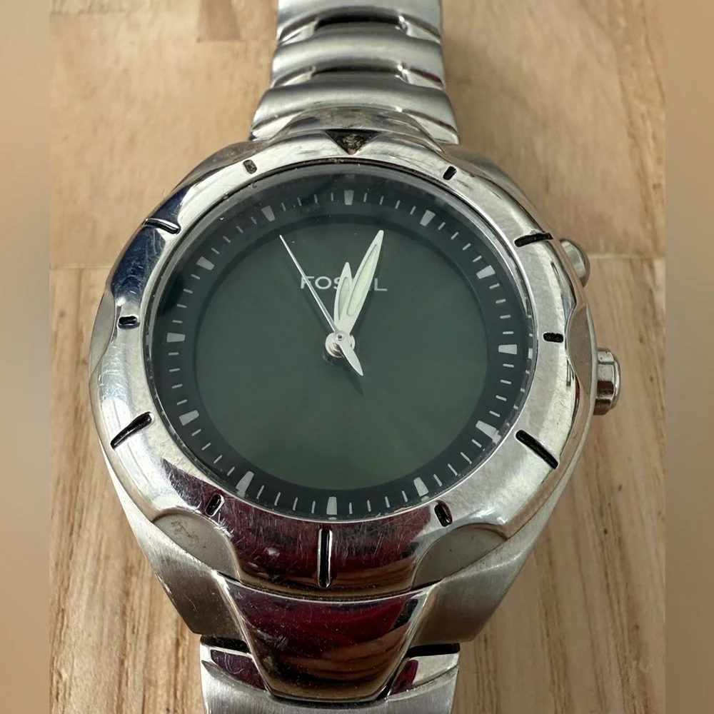 Fossil big tic AM-3553 stainless steel watch